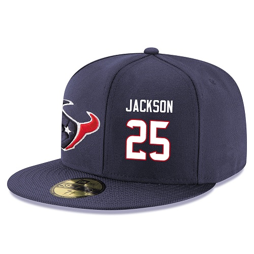 NFL Houston Texans #25 Kareem Jackson Stitched Snapback Adjustable Player Hat - Navy/White